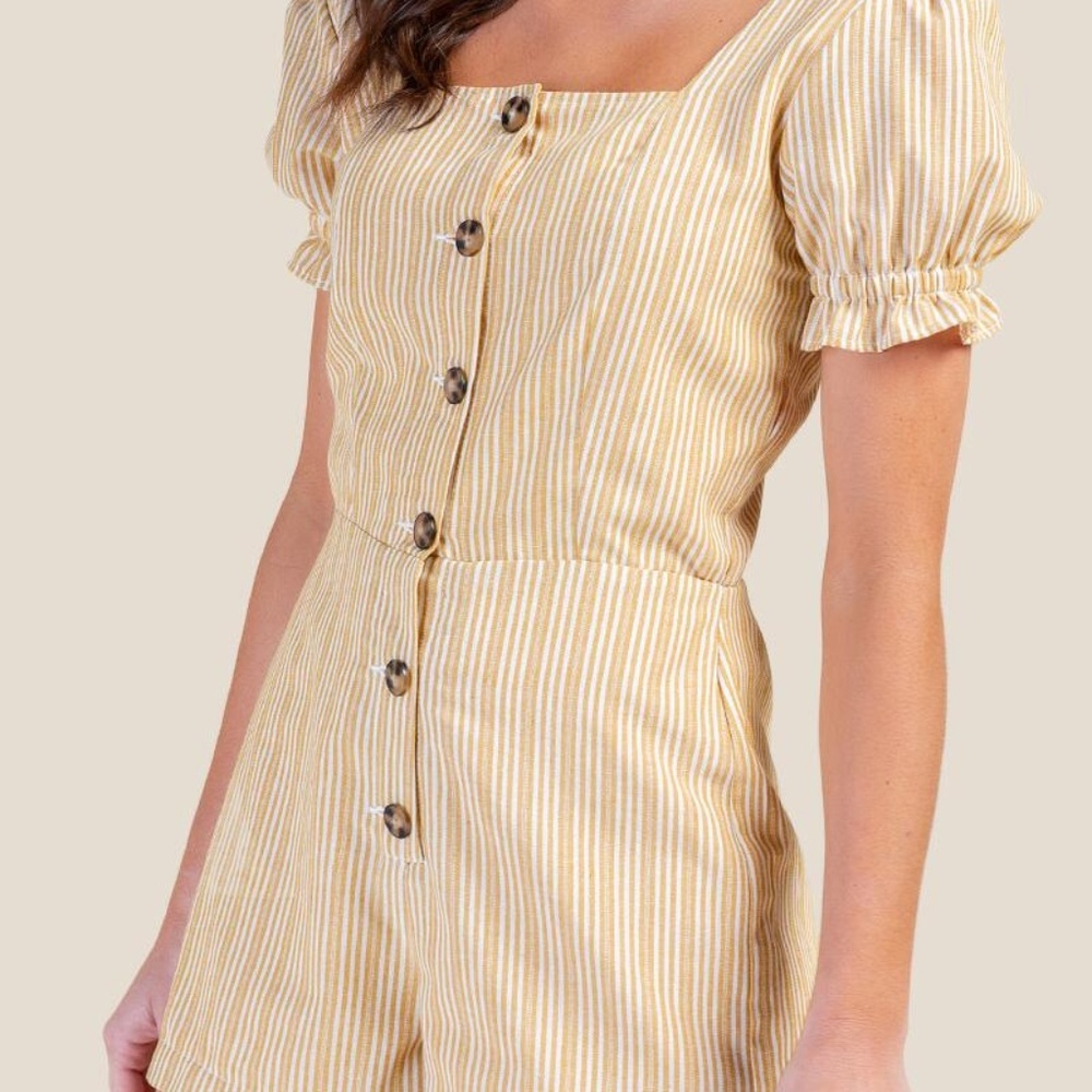Small Roxanne Button Front Romper, No Damage